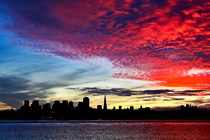 [ photo: San Francisco Skyline Winter Sunset 2, Treasure Island, San Francisco Bay, California, USA, December 2011 (img 235-028) ]