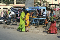 [ photo: Ajmer Streets- Colorful Saris and Street Vendor Carts, Rajasthan, India, February 2010 (img 184-031) ]
