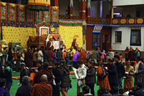 [ photo: Tai Situ Rinpoche Giving Red Crown Empowerment on Tibetan New Year, Sherabling Monastery, Upper Bhattu, Himachal Pradesh, India, February 2010 (img 191-082) ]