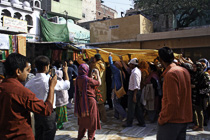[ photo: Procession of the Chadar, Urs of Sufi Inayat, Dargah Nizamuddin, New Delhi, NCT Delhi, India, February 2010 (img  251-73) ]