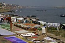 [ photo: Kashi, Babua Pandey Ghat, Laundry and Boats, Varanasi, Uttar Pradesh, India, February 2010 (img 196-064) ]