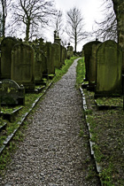 [ photo: Footpath in Village Church Graveyard, Haworth, West Yorkshire, England, UK, Jan 2007  (img 119-079) ]