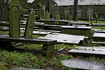 [ photo: Village Church Graveyard, Haworth, West Yorkshire, England, UK, Jan 2007  (img 119-081) ]